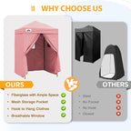 EAGLE PEAK Flex Ultra Compact 5x5 Pop-up Canopy, Sun Shelter, Changing Room, Portable Privacy Tent for Pool, Fashion Photoshoots, or Camping, Pink