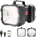 Rechargeable LED Searchlight Flashlight, LED Spotlight Big Power Capacity 13000LM 20h Ultra-Long Standby 7 Lights Modes Camping Work Light, Waterproof for Home, Outdoor (45 LEDs)