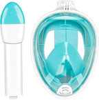 Full Face Snorkel Mask Adults with Dry Top System, Detachable Camera Mount, 180 Panoramic Anti-Fog Anti-Leak Diving Mask for Adult and Kids