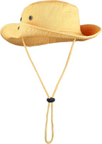 Wide Brim Hiking Fishing Safari Boonie Bucket Hats 100% Cotton UV Sun Protection for Men Women Outdoor Activities