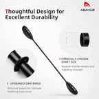 Abahub Kayak Paddle, 90.5 Inches Kayaking Oars for Boating, Canoeing with Free Paddle Leash, Aluminum Alloy Shaft Black/Blue/Green/Orange/Yellow Plastic Blades