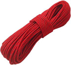 2mm Reflective Guyline Camping Paracord, Ultralight Thin Cord Rope for Tarp Rain Fly Tent Camping, 65 Feet (Red)