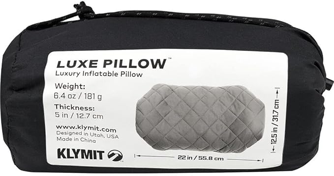 Klymit Static V Luxe 76" x 30" x 3" Sleeping Pad and Luxe Travel Pillow Bundle