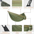 Camping Hammock, Super Lightweight Portable Parachute Hammock with Two Tree Straps Single or Double Nylon Travel Tree Hammocks for Camping Backpacking Hiking