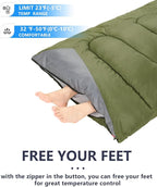 Sleeping Bags for Adults Backpacking Lightweight Waterproof- Cold Weather Sleeping Bag for Girls Boys Mens for Warm Camping Hiking Outdoor Travel Hunting with Compression Bags