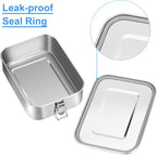 G.a HOMEFAVOR Stainless Steel Bento Lunch Box - Leak-Proof Metal Bento Box, Large Food Container with Lock Clips, Snack Container, Dishwasher Safe, 1200 ml/40 oz
