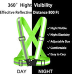 High Visibility Reflective Vest Safety Vest Running Reflective Gear Adjustable Reflective Vest for Walking,Jogging,Hiking,Night Cycling