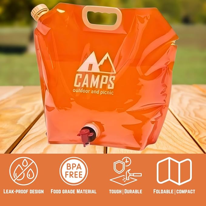 Collapsible Water Container Bag, BPA-Free, Portable, Foldable, 8 Liters/2.1 Gallons, Outdoor, Camping, Hiking, Weather Emergencies, Sports, Survival Kit
