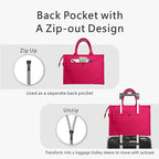 TOPDesign Heavy-Duty Canvas Tote Bag for Women, Adjustable Crossbody/Shoulder Handbag with 9 Pockets, Everything Tote