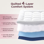 Queen Air Mattress with Built-in Pump & Luxury Quilted Topper (Washable&Detachable), 20" Raised Comfort, 800lb Support, 4.5 Min Fast Inflate, Blow up Mattress for Guest Camping & Home