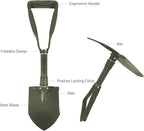 Mini Folding Camping Shovel, Lightweight Portable Small Tactical Survival Shovel, High Carbon Steel Military Shovel Entrenching Tool for Outdoor, Hiking, Digging, Backpacking, Car Emergency, Off Road