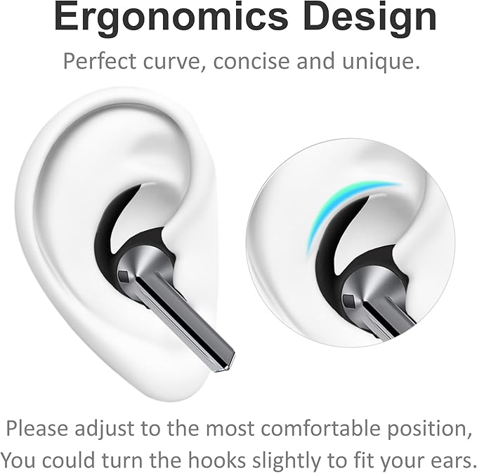 A-Focus Galaxy Buds 3 Pro Anti-Slip Kit Replacement Ear Hooks Sport Ear Tips Non-Slip Silicone Eartips and Covers Gel Wings Ergonomic Design Strap Compatible with Samsung Galaxy Buds 3 Pro Black