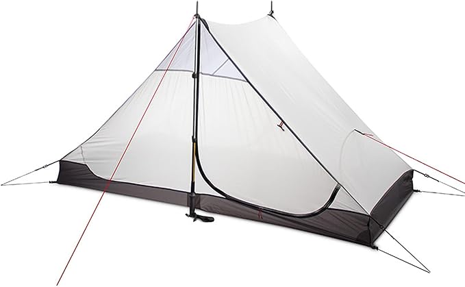 Lanshan 2 Person Tent Hiking Ultralight Camping Tent Professional 15D Silnylon Rodless Trekking Pole Tent Waterproof Backpacking Outdoor for Camping, Bivvy