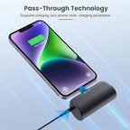 [2 Pack]Mini Portable Charger for iPhone 5200mAh,20W PD Fast Charging Power Bank,Ultra-Compact Battery Pack Travel Portable Charger Compatible with iPhone 14 13 12 11 X 8 7 6 Series (Black+Navy)