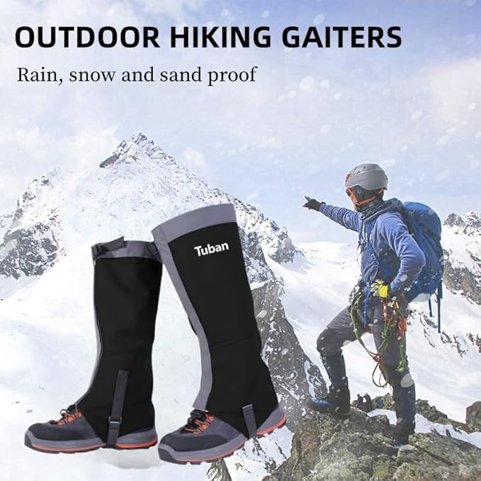 Waterproof Gaiters,Hiking Gaiters,Lightweight Adjustable Leg Gaiters for Men Women,Available in All Seasons,Hiking,Skiing,Mountain Climbing,etc.