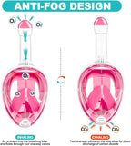 Full Face Snorkel Mask Adults with Dry Top System, Detachable Camera Mount, 180 Panoramic Anti-Fog Anti-Leak Diving Mask for Adult and Kids