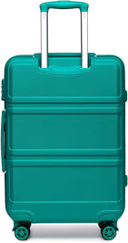 Kono 24 Inch Luggage Suitcase Lightweight with Spinner Wheels TSA Lock Hardside Medium Checked Luggage Durable Rolling Suitcase Turquoise