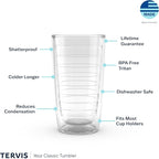 Tervis Clear & Colorful Tabletop Made in USA Double Walled Insulated Tumbler Travel Cup Keeps Drinks Cold & Hot, 16oz, Quartz