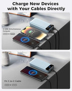 Portable Charger Power Bank 40000mAh Powerbank PD 30W and QC 4.0 Fast Charging External Battery Pack with USB-C LED 3 Outputs & 2 Inputs Portable Charging for iPhone 15 14 13 (Blue)