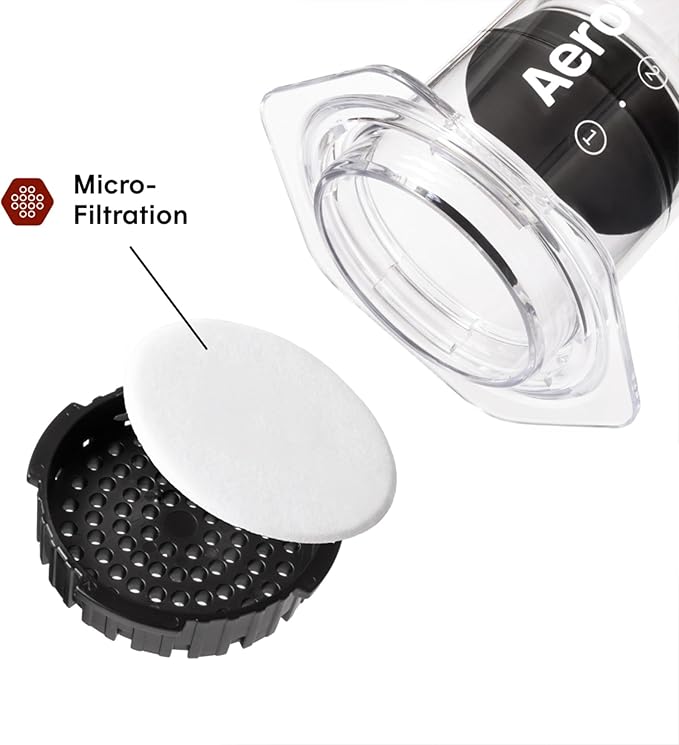 AeroPress Clear Coffee Press - All-in-One French Press, Pour-Over & Espresso Style Manual Brewer, 2 Min Brew for Less Bitterness, More Flavor, Small Portable Coffee Maker, Travel & Camping