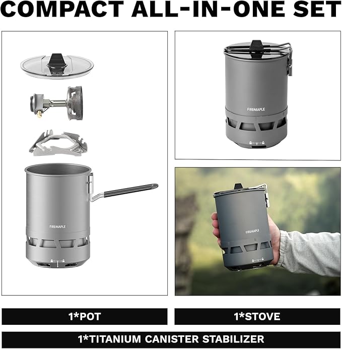 Fire-Maple Petrel Quickboil Pro Ultralight Cooking System – Compact & Fast-Boiling Backpacking Stove Pot Set, Ideal for Hiking, Solo Camping, Travelling, Hunting Trips, etc