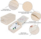 Travel Shoe Bags, Foldable Waterproof Shoe Pouches Organizer-Double Layer (8 Cream Shoe Bags)