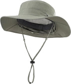 Home Prefer UPF 50+ Sun Hats for Men Women Wide Brim Fishing Hat with Neck Flap Summer Safari UV Protection Bucket Hat