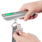 Digital Luggage Scale with Measuring Tape Multifunction Handheld Electronic Weighing Scale for Suitcase Travel Portable 50kg Capacity