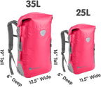 Skog Å Kust BackSak Heavy Duty Waterproof Backpack - Gear Bag for Sports, Travel, & More - 25 & 35 Liter Sizes
