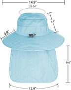 Sun Hats for Men Women Fishing Hat UPF 50+ Breathable Wide Brim Bucket Hats Summer UV Protection Safari Hat with Neck Flap