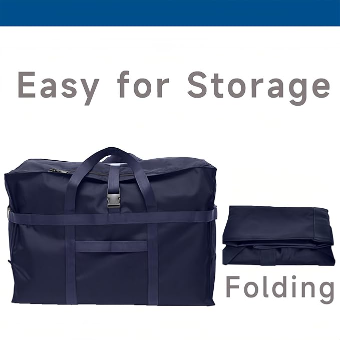 Large Duffel Bag, Waterproof Carry on Weekend Overnight Storage Bag over Luggage for Airline, Travel, Camping, Moving