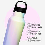 Corkcicle Sport Canteen - Keeps Drinks Cold 25 Hours - Stainless Steel Water Bottle - Triple-Insulated - Spill-Proof - Summer Drinkware Gift - Keeps Drinks Ice Cold - 20 oz - Rainbow Unicorn