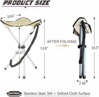 Folding Camping Stool,16.5" Folding Camping Chairs,Portable Tripod Seat,Outdoor Travel Tall Chair for Camping Walking Hunting Hiking Fishing Mountaineering Picnic Beach BBQ Garden Lawn(apricot)