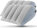 Portable Inflatable Wedge Pillow 2 Pack,Body Positioner for Sleep Support, Large 20in Adjustable Travel Cushion - Lightweight Bed/Leg/Partner Support Pillow, Fast Inflation, Grey