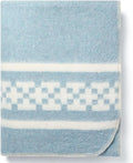 Inca Wall - Thick Alpaca Wool Blanket Heavyweight Camping Outdoors Indoors Soft Peru King Size New Ethnic Design (Soft Blue - Ivory 2, King Size)