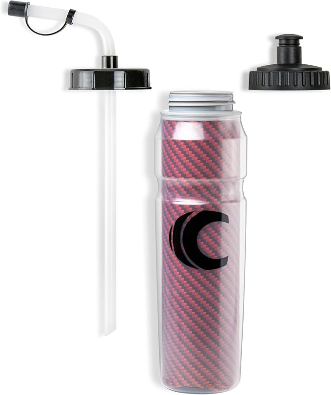 Cannon Sports 28oz Insulated Squeeze Water Bottle with Straw, Leak Proof Lids, 2 lids (Straw and Squeeze), Double Wall Insulation, Wide Mouth, BPA-Free (2 Pack) (Red)