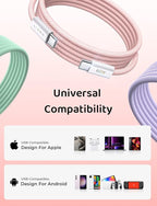 LISEN USB C Cable, 3-Pack [3.3/3.3/3.3FT] USBC to USBC Cable for iPhone 16e 15 Pro Max Charger Cord, 60W (3.1A) C to C Cable Fast Charging for Samsung S25/S24/23, Switch 2, iPad, MacBook