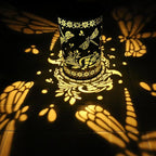 2 Pack Dragonfly Hanging Solar Lanterns Outdoor Waterproof,Black Metal Hollowed-Out Decorative Lanterns Solar Lights for Outside Yard Porch Tabletop Stairs Garden Decor