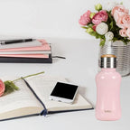 YOHKOH Mini Insulated Water Bottle With Bamboo Lid - 8.8oz Small Vacuum Insulated Water Bottle for Women Kids, 12 Hrs Hot & 24 Hrs Cold Stainless Steel Thermos Leak-Proof BPA-Free (8.8oz,Pink)