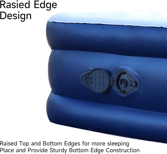 Twin Air Mattress with Built-in Pump Inflatable Mattress for Guests and Home, 17' Camping & Guests Fast & Easy Inflation/Deflation Inflatable Mattress oldable Blow Up Mattress with Storage Bag