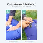 Sleeping Pad for Camping, Extra Thickness 5.5 Inch Ultralight Inflatable Sleeping Mat with Pillow Built-in Foot Pump, Compact Waterproof Camping air Mattress for Backpacking Hiking Traveling (Single)