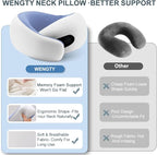 Travel Pillows for Airplanes,Memory Foam Neck Pillow for Traveling,Smooth & Cooling Fabric Plane Pillow for Long Flight,Ideal for Travels,Airplanes,Offices,Cars,Trains