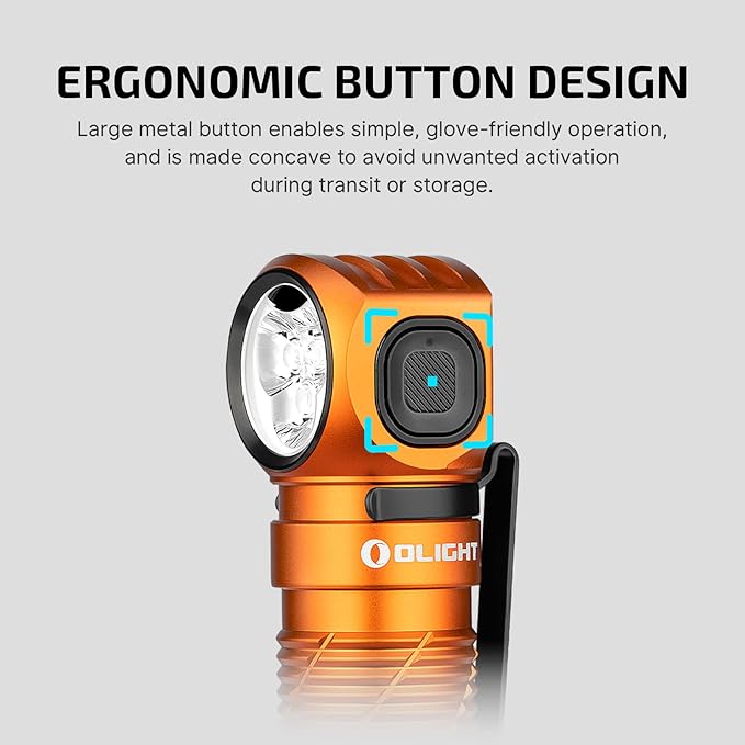 OLIGHT Perun 3 Rechargeable Headlamp Flashlight, 3000 Lumens LED Headlight with Red Light, Waterproof Head Lamp with Headband for Outdoor Camping, Hiking, Working(Orange)