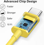 iPhone 17 16 15 Charger Fast Charging 10FT - 20W USB C Charger Block with 10FT Type C to C Cable Compatible with iPhone 17/17 Pro/17 Pro Max/Air/16/16e/15, iPad Pro, iPad Air (Yellow)