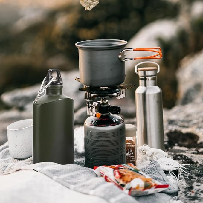 Portable Aluminum Water Canteen with Hook Aluminum Flat Military Canteen Water Bottle for Outdoor Travel Hiking Sport Recreation Supply