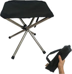 LIBOSULV Folding Camping Stool, Retractable Camping Chair, Super Compact, for Travel, Hiking, Gathering, Barbecue, with Carry Bag, Storage Size 11.61"x2.56"x2.56"