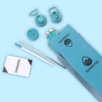 64 Oz Water Bottle with Straw Stainless Steel Sports Water Bottle with 3 Lids (Straw, Chug and Flip Lid) Leak Proof Metal Half Gallon Jug for Men & Women - Indigo Green