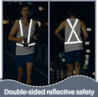 Hercicy Reflective Running Vest Reflective Running Shirt with Safety Straps High Visibility Construction Vest for Night Cycling Hiking Jogging Dog Walking