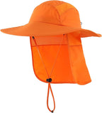 Home Prefer UPF 50+ Mens Wide Brim Fishing Hat with Neck Flap Sun Hat for Men Women Sun Protection Cap