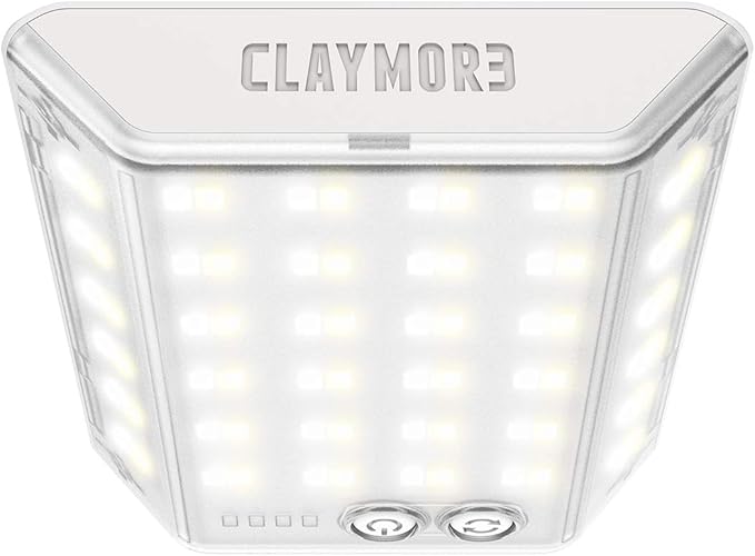 CLAYMORE 3Face Mini (Light Gray) - Lightweight and Portable LED Area Light for Outdoors, Camping, Tent, Emergency, and Industrial Use. Rechargeable Lantern with USB-C, Up to 60 Hours Battery Life.